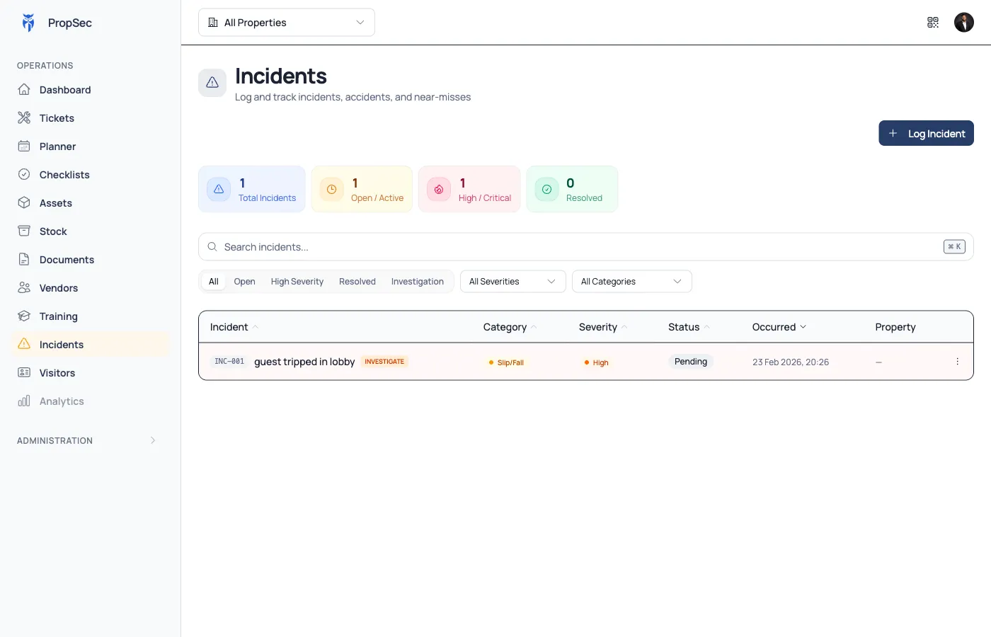 Incidents